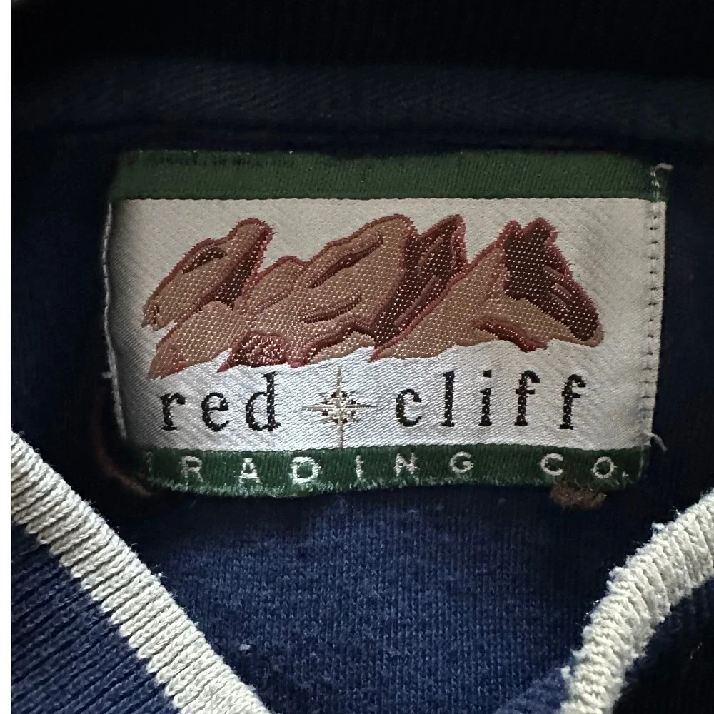 Vintage Red Cliff Trading Co. Sailing USA Sweatshirt Blue Embroidered Nautical L